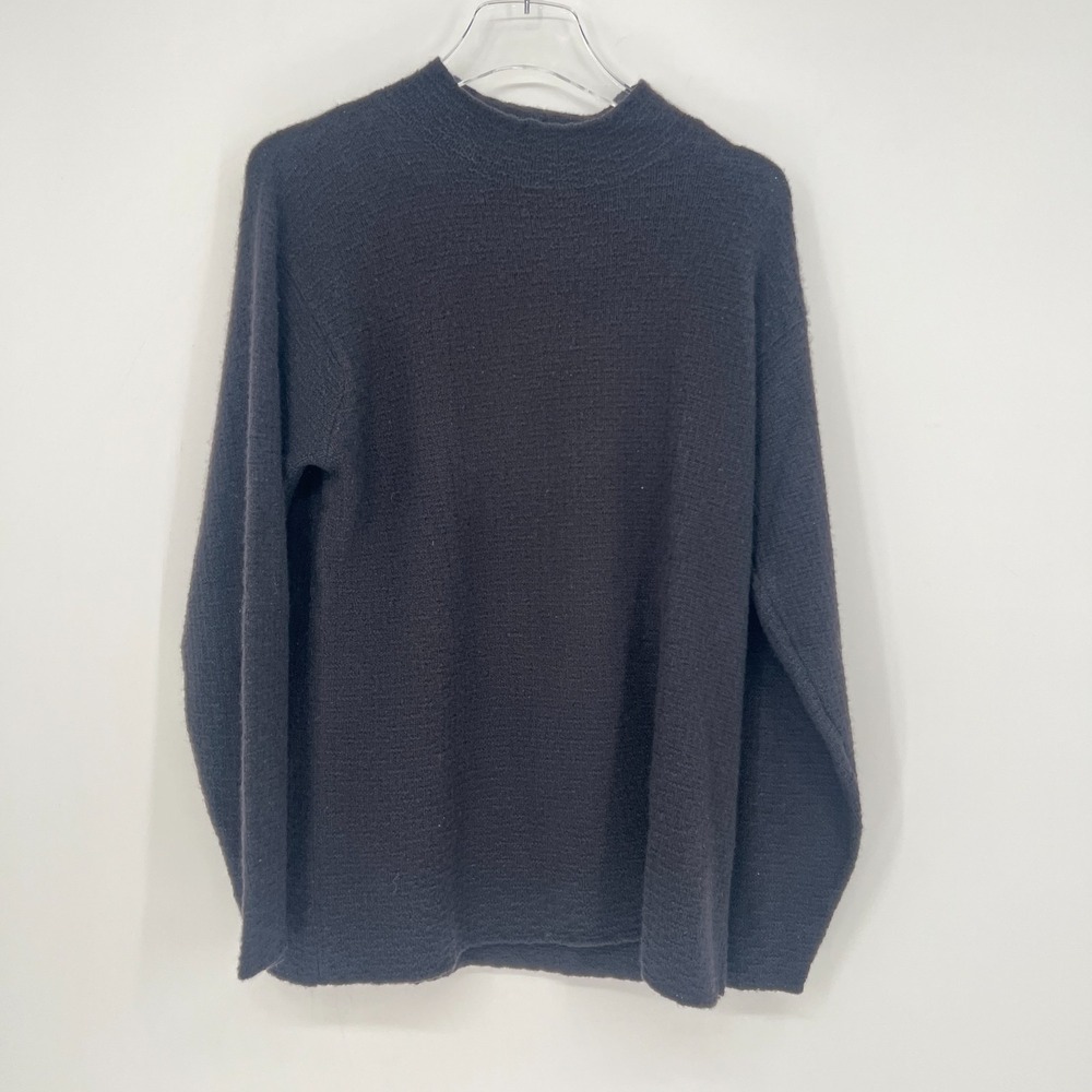 Riccardo Piacenza Sweater Mens M/L Cashmere Black Mock Neck Quiet Luxury Knit